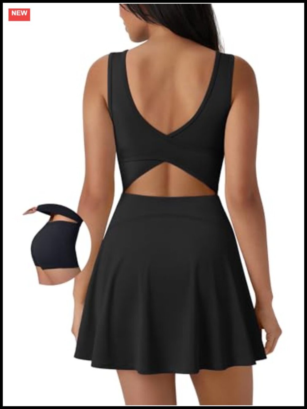 Tennis Dress with Shorts Underneath, Built-in Bra Athletic Golf Dress